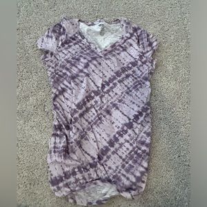 Maternity purple pattern short sleeve shirt